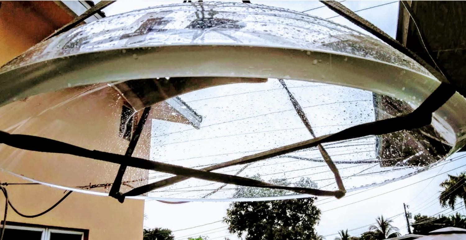 Looking through the acrylic viewport dome